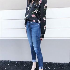 Pajama style satin blouse